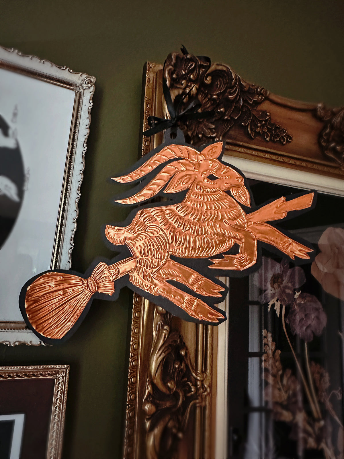 Copper Phillip on a Broom ✦ Hand Embossed Foil Decoration
