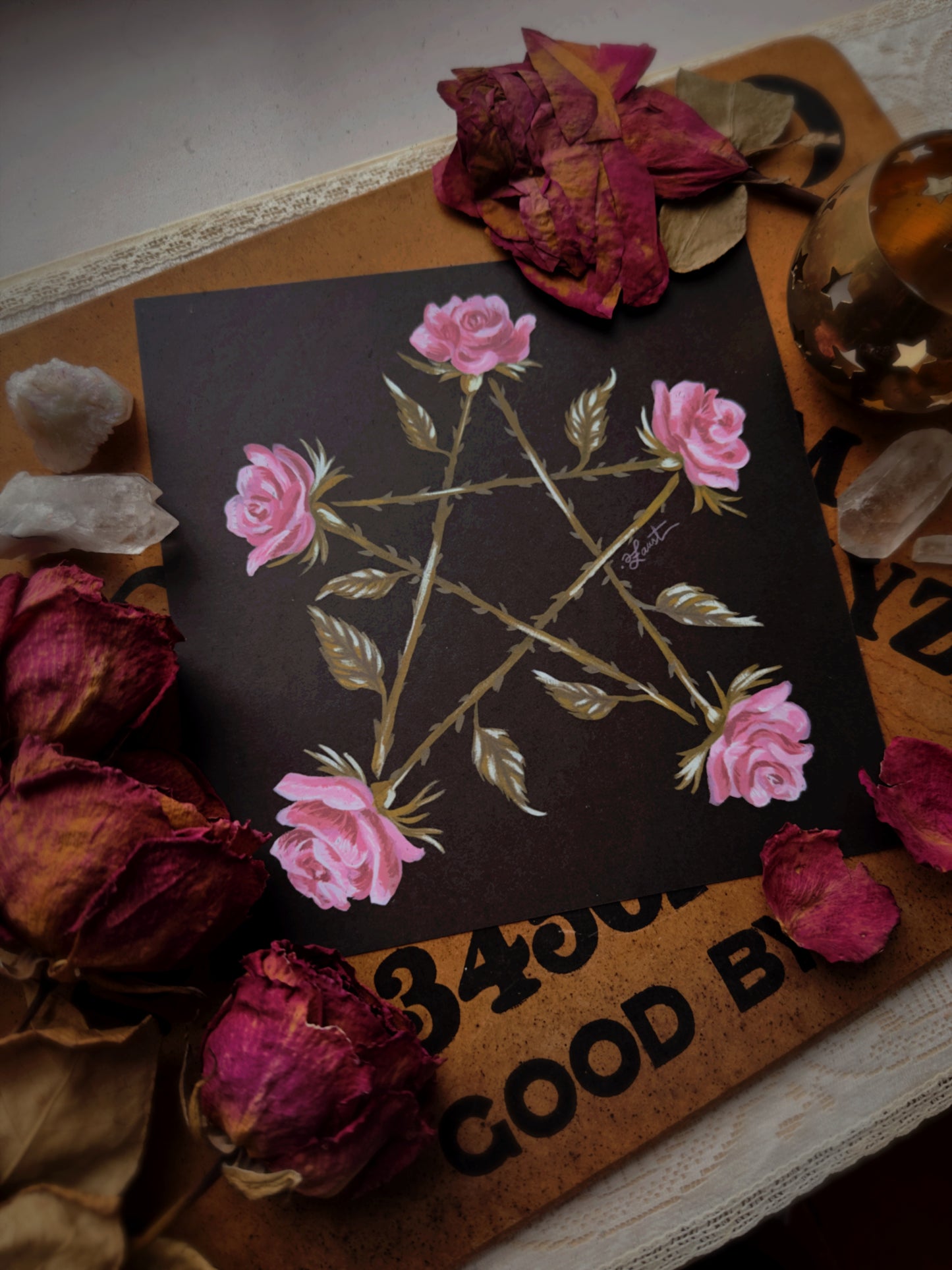 Pentagram of Roses ✦ 8x8 Art Print