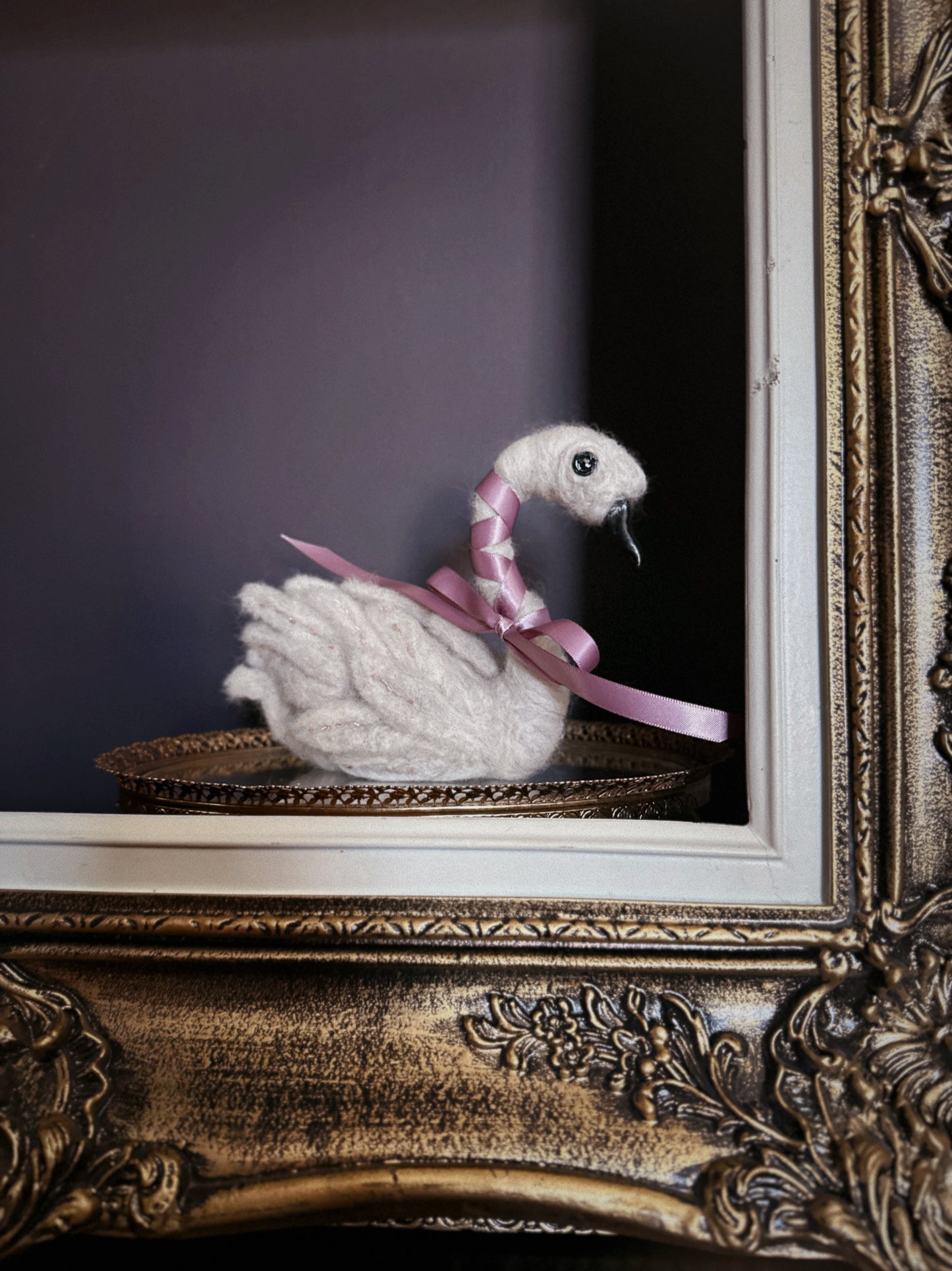 Felted White Swan Queen