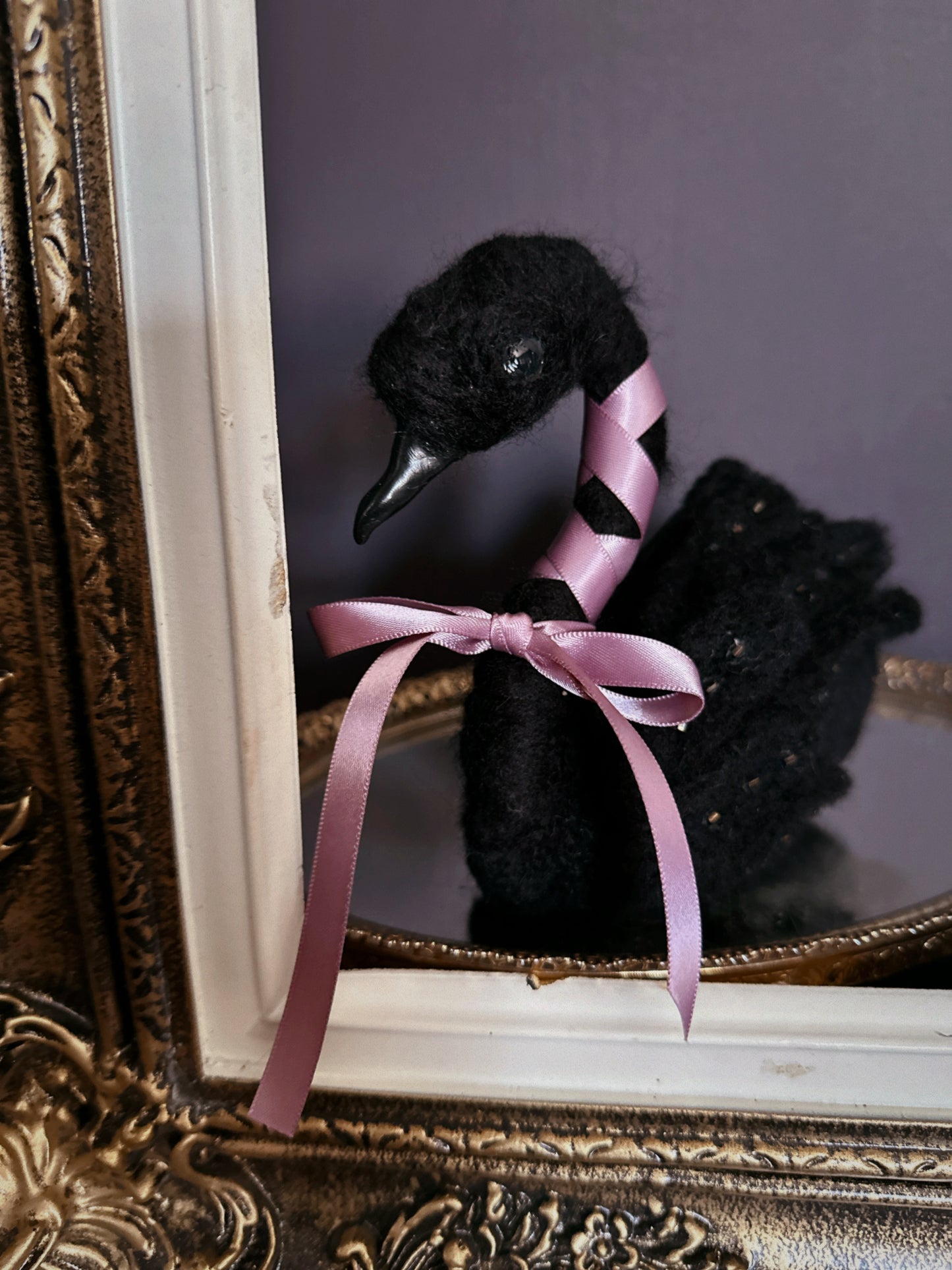 Felted Black Swan Queen