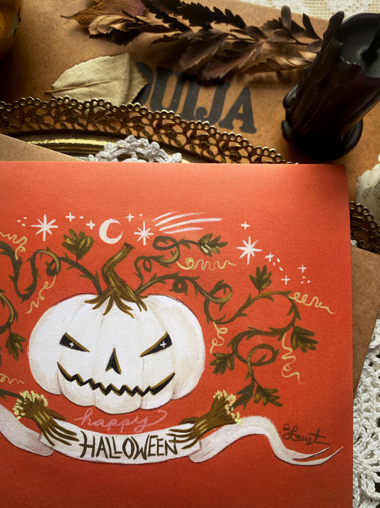 White Pumpkin ✦ Happy Halloween Card