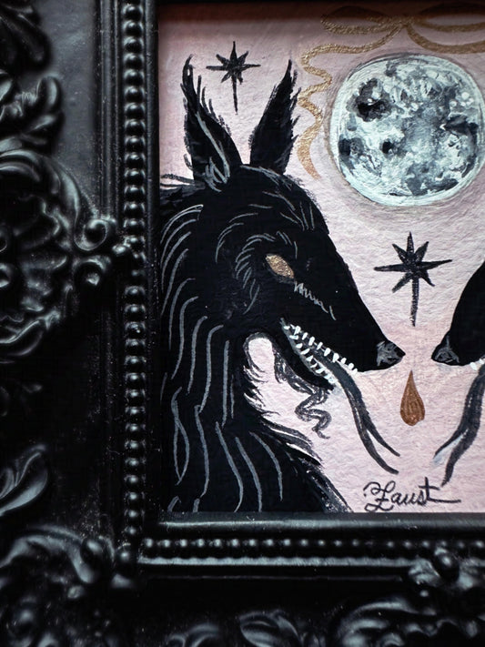 Beasts, Bows & Bloodlust 🎃 Framed Original Drawlloween Painting
