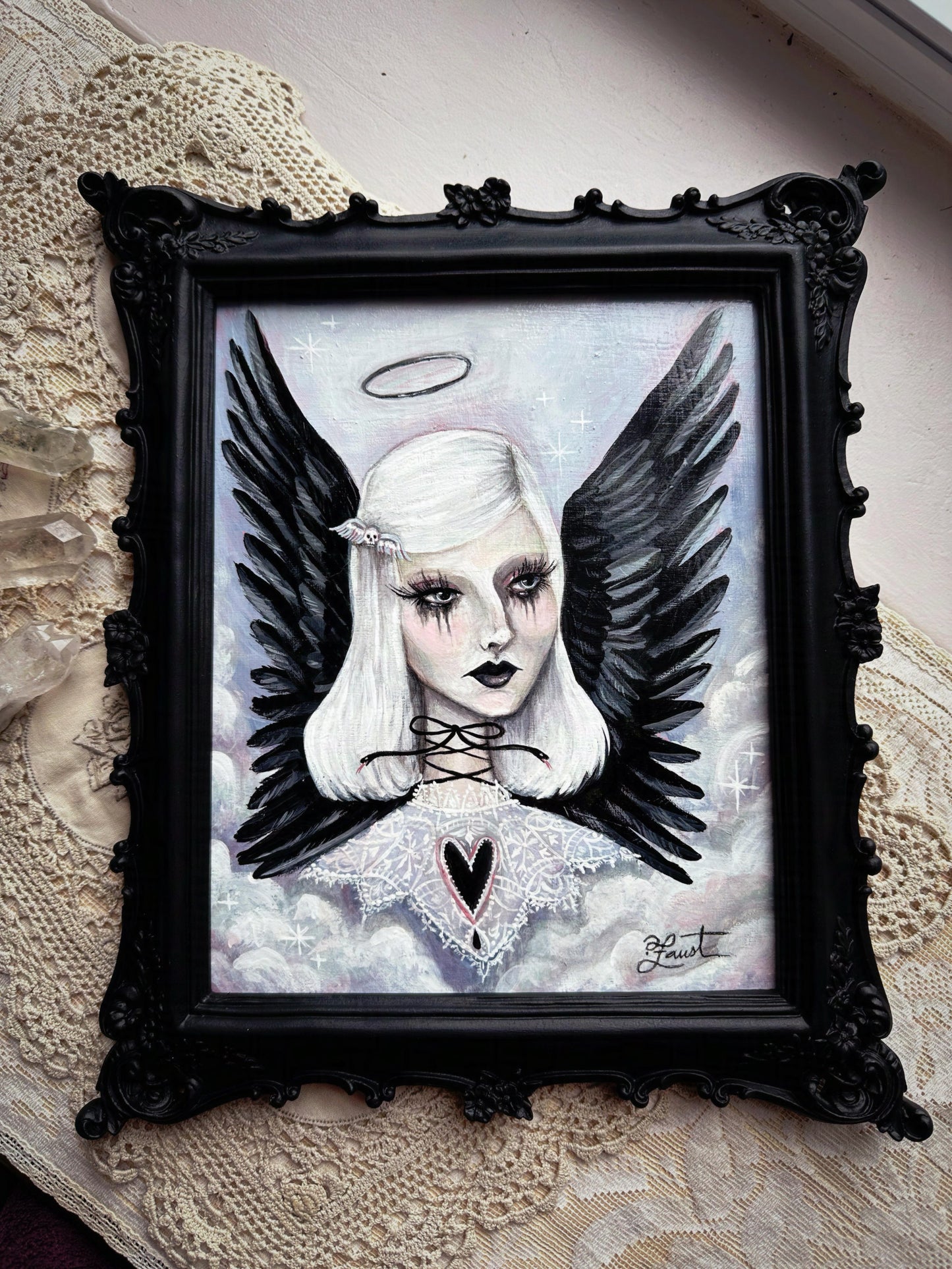 The Angel of Apathy ✦ Framed Original Painting