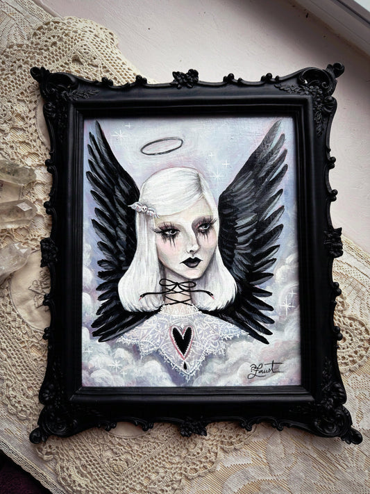 The Angel of Apathy ✦ Framed Original Painting