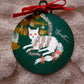 Merry Catmas in Floofy White - Hand Painted Ornament