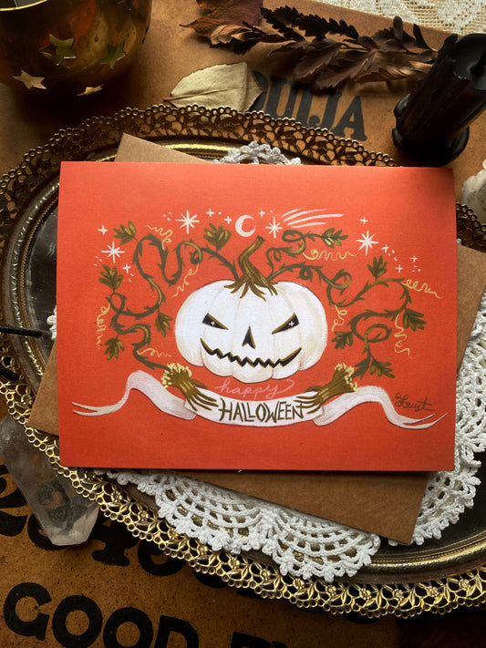 White Pumpkin ✦ Happy Halloween Card
