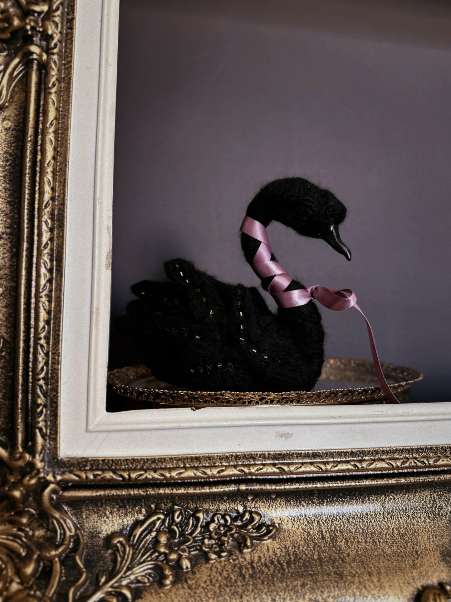 Felted Black Swan Queen