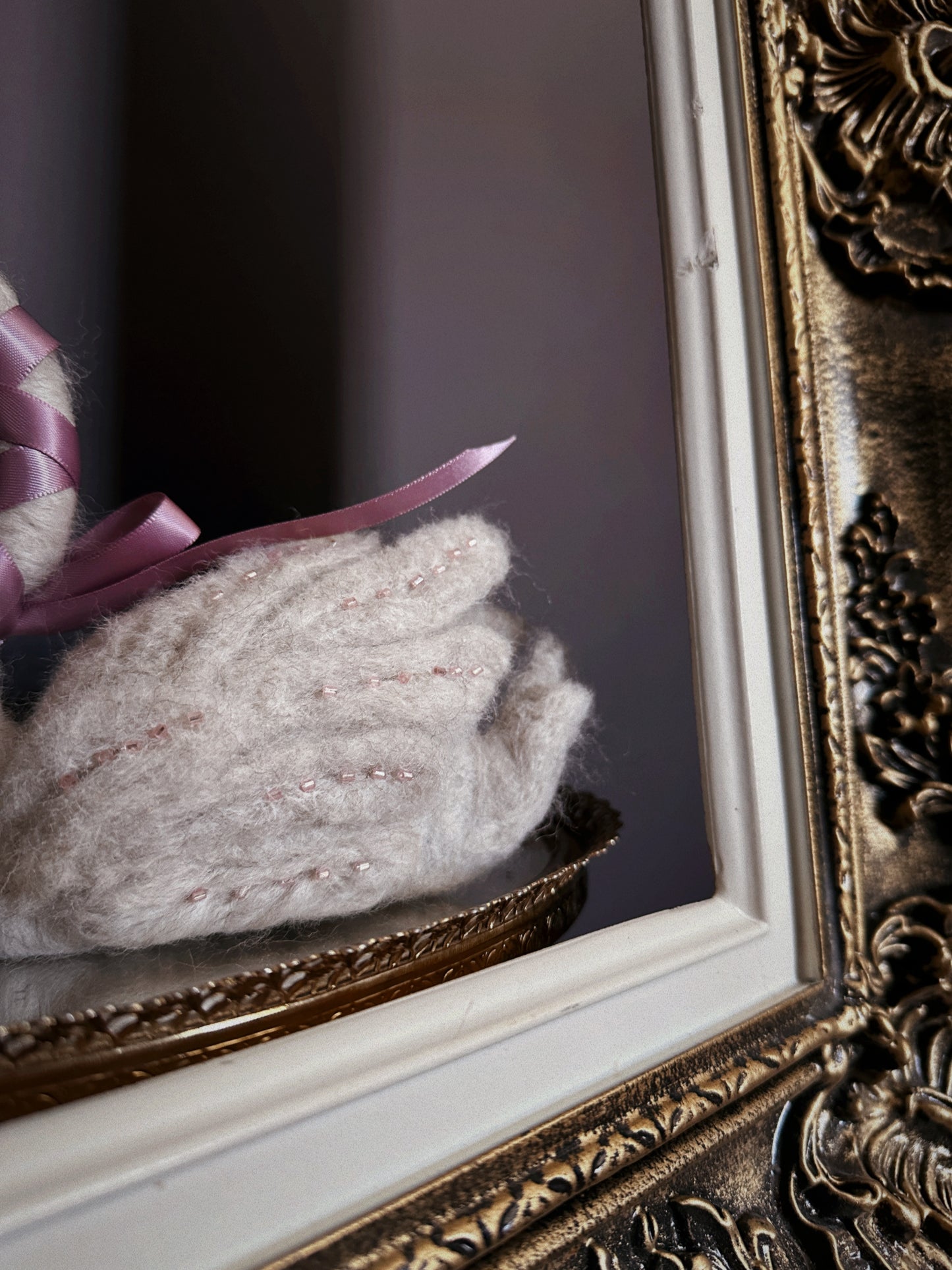 Felted White Swan Queen