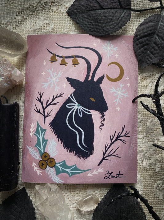 Black Yule Goat - Gothmas Holiday Card