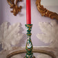 Seven Swans Candlestick in Forest Green