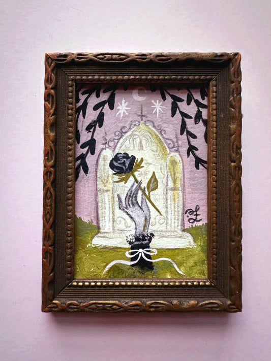 Undead 🎃 Framed Mini Original Drawlloween Painting