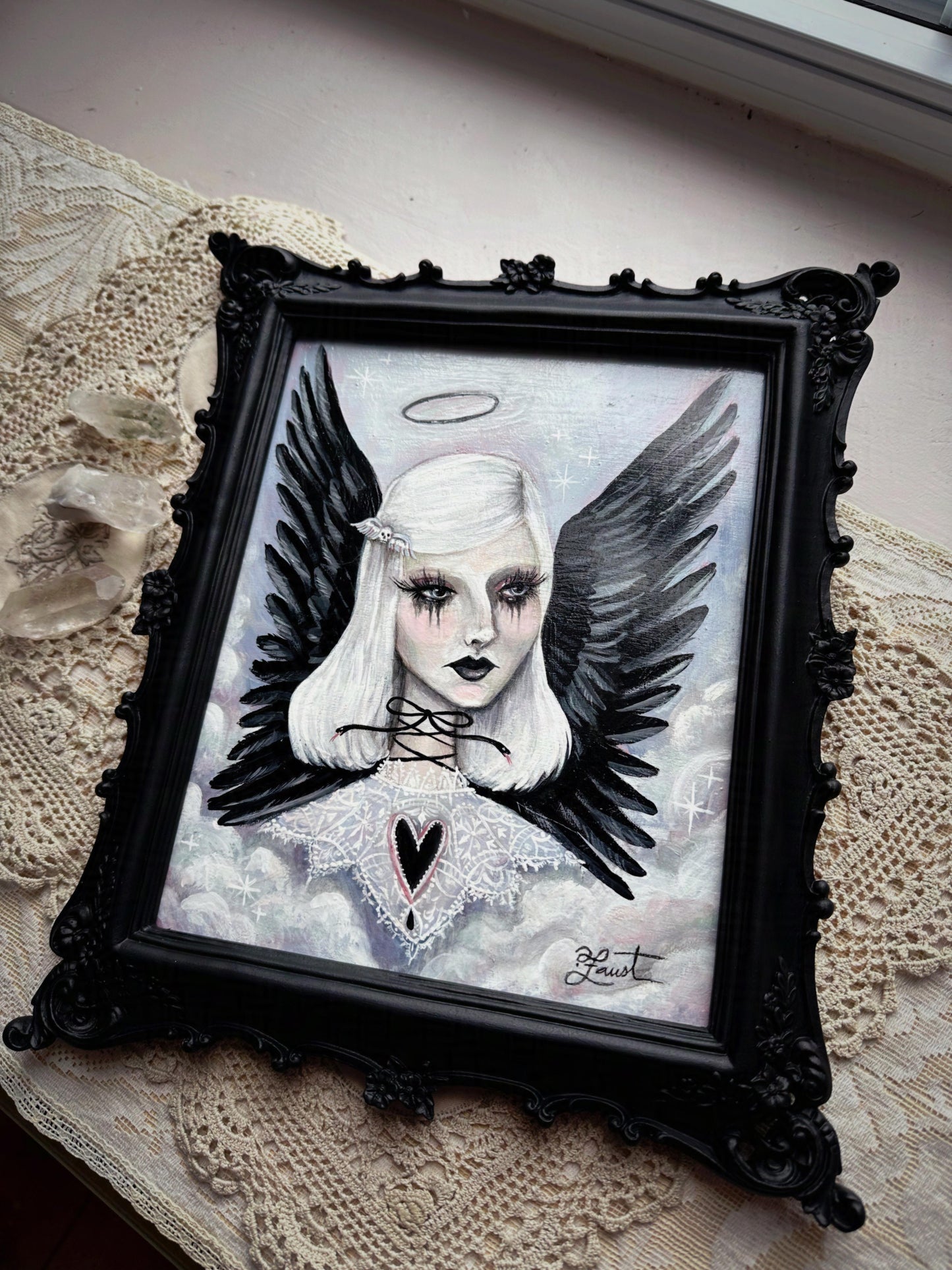 The Angel of Apathy ✦ Framed Original Painting