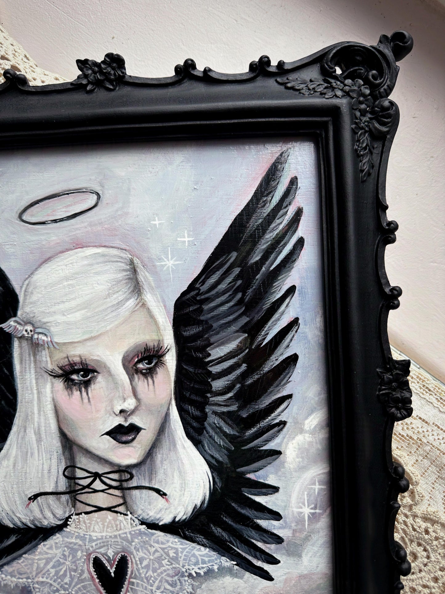 The Angel of Apathy ✦ Framed Original Painting