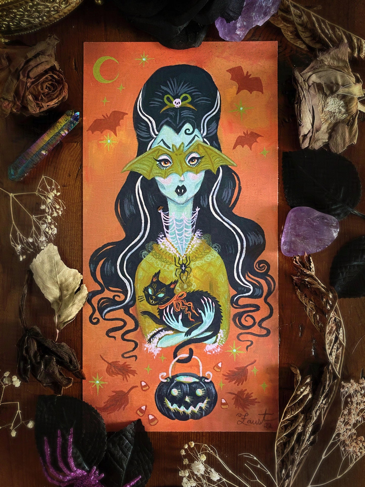 Halloween Glamour Queen ✦ 5.5x11 Art Print