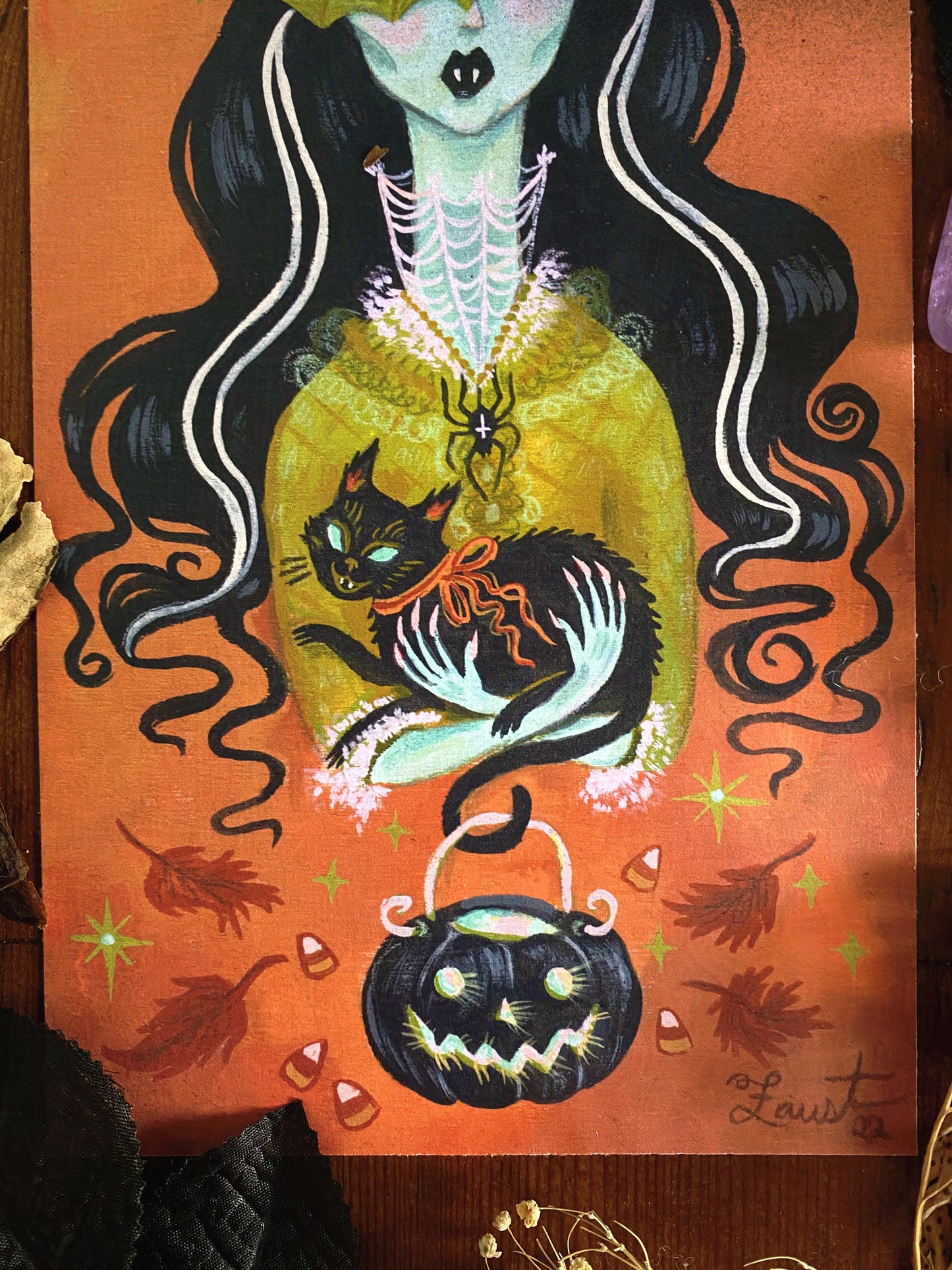 Halloween Glamour Queen ✦ 5.5x11 Art Print