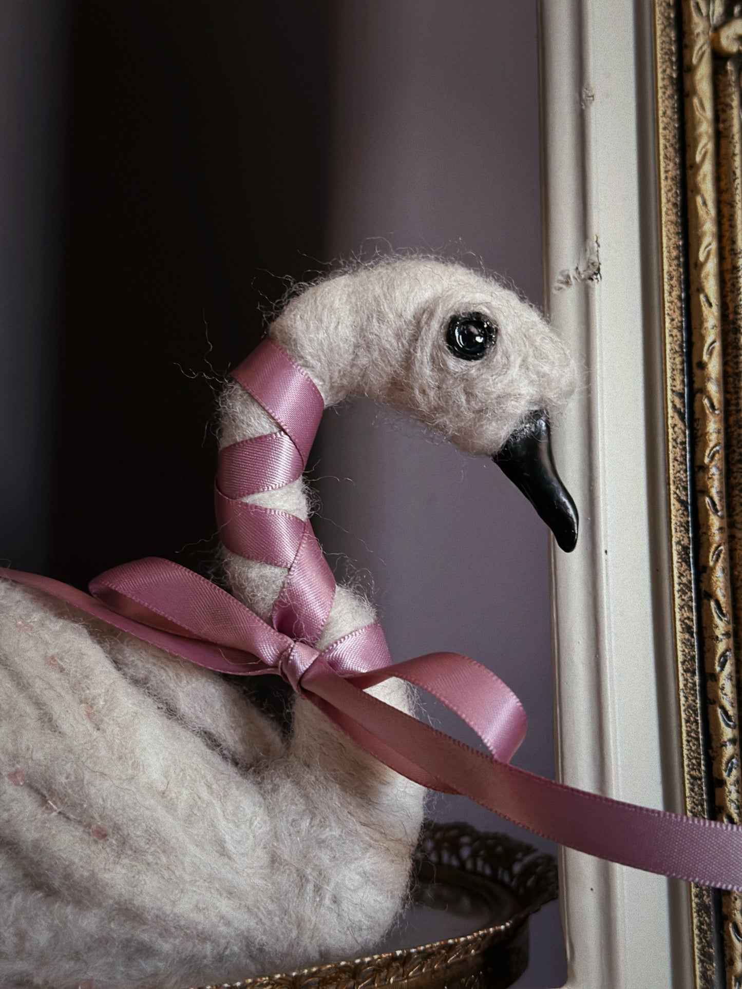 Felted White Swan Queen