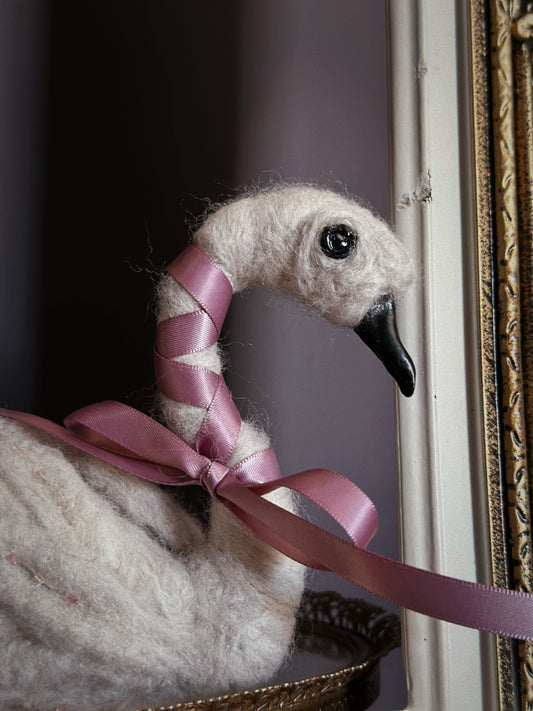 Felted White Swan Queen
