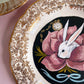 White Rabbit - Painted Vintage Plate