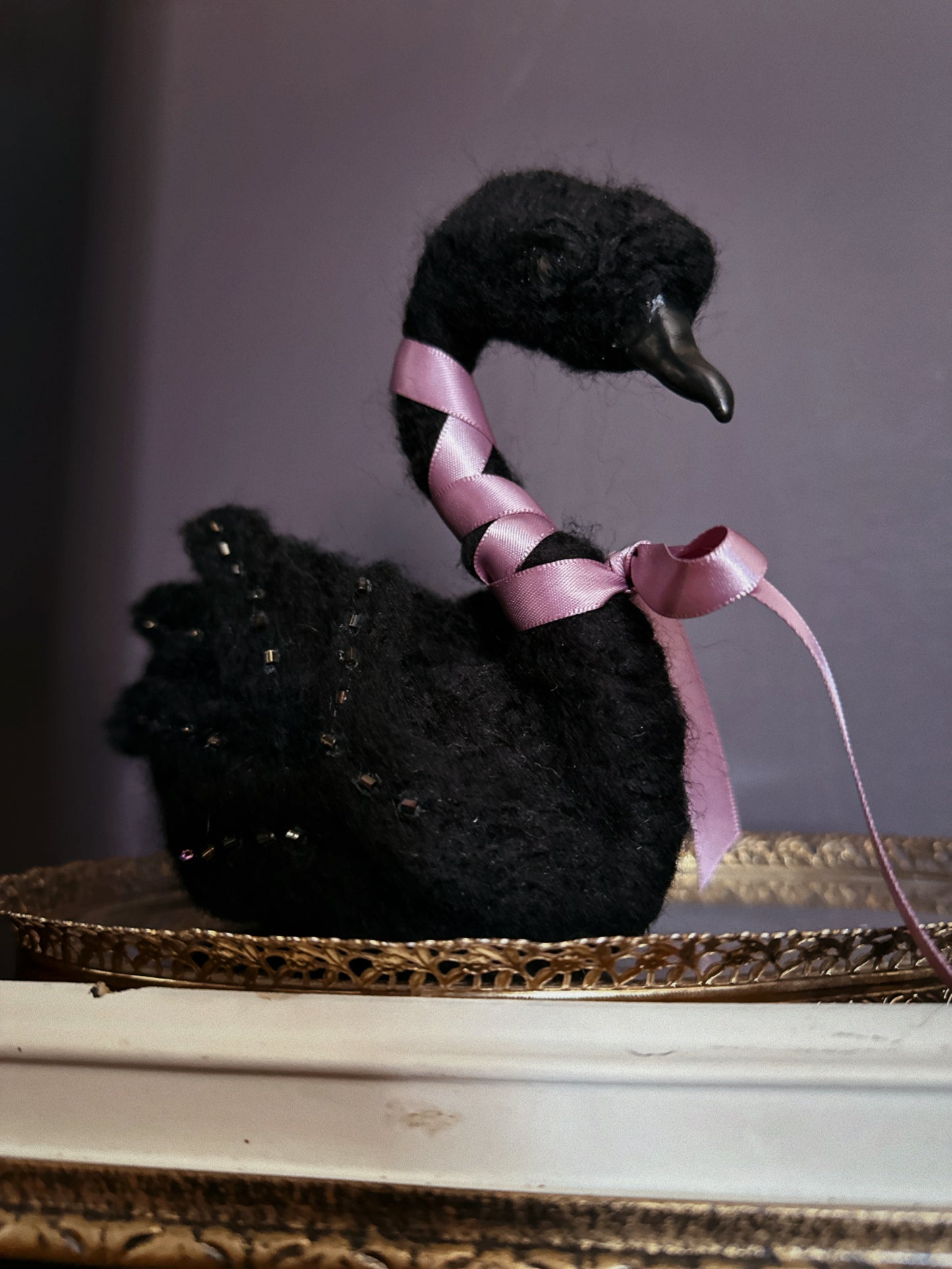 Felted Black Swan Queen