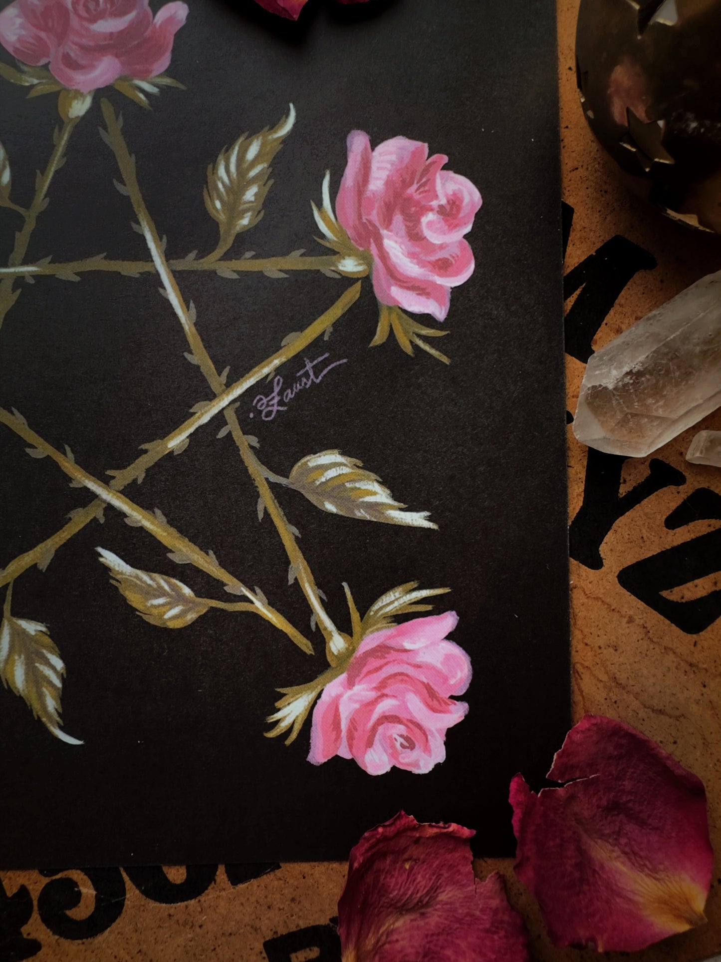 Pentagram of Roses ✦ 8x8 Art Print