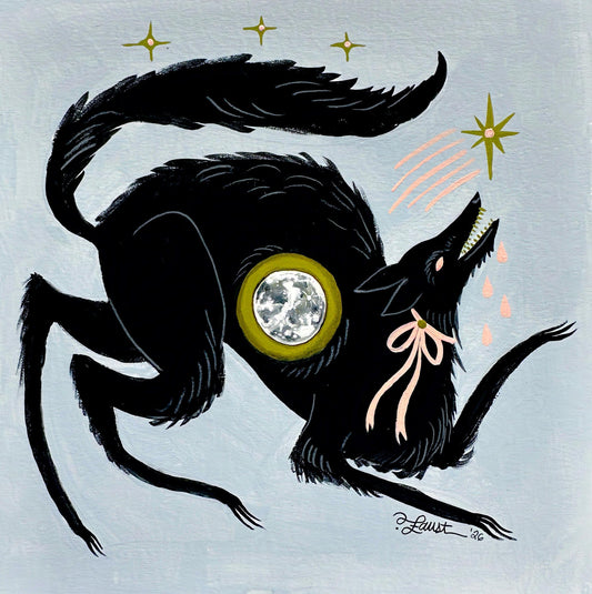 To Eat The Moon 🎃 Original Drawlloween Painting