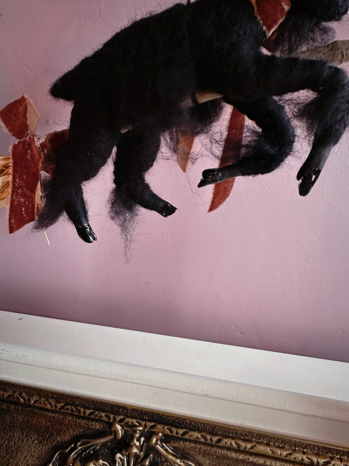 Black Phillip on a Broom ✦ in Bramble Velvet