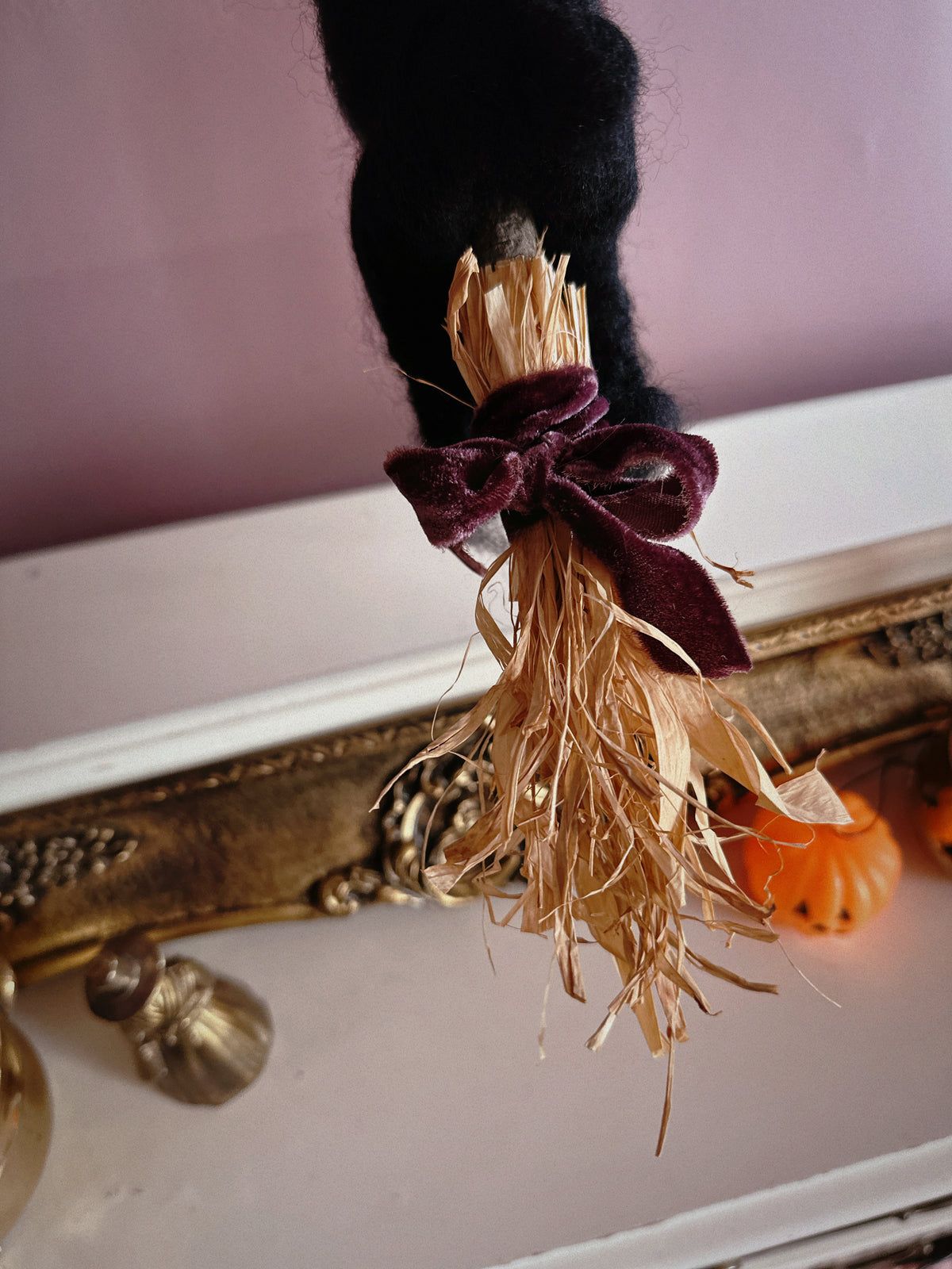 Black Phillip on a Broom ✦ in Hawthorn Velvet