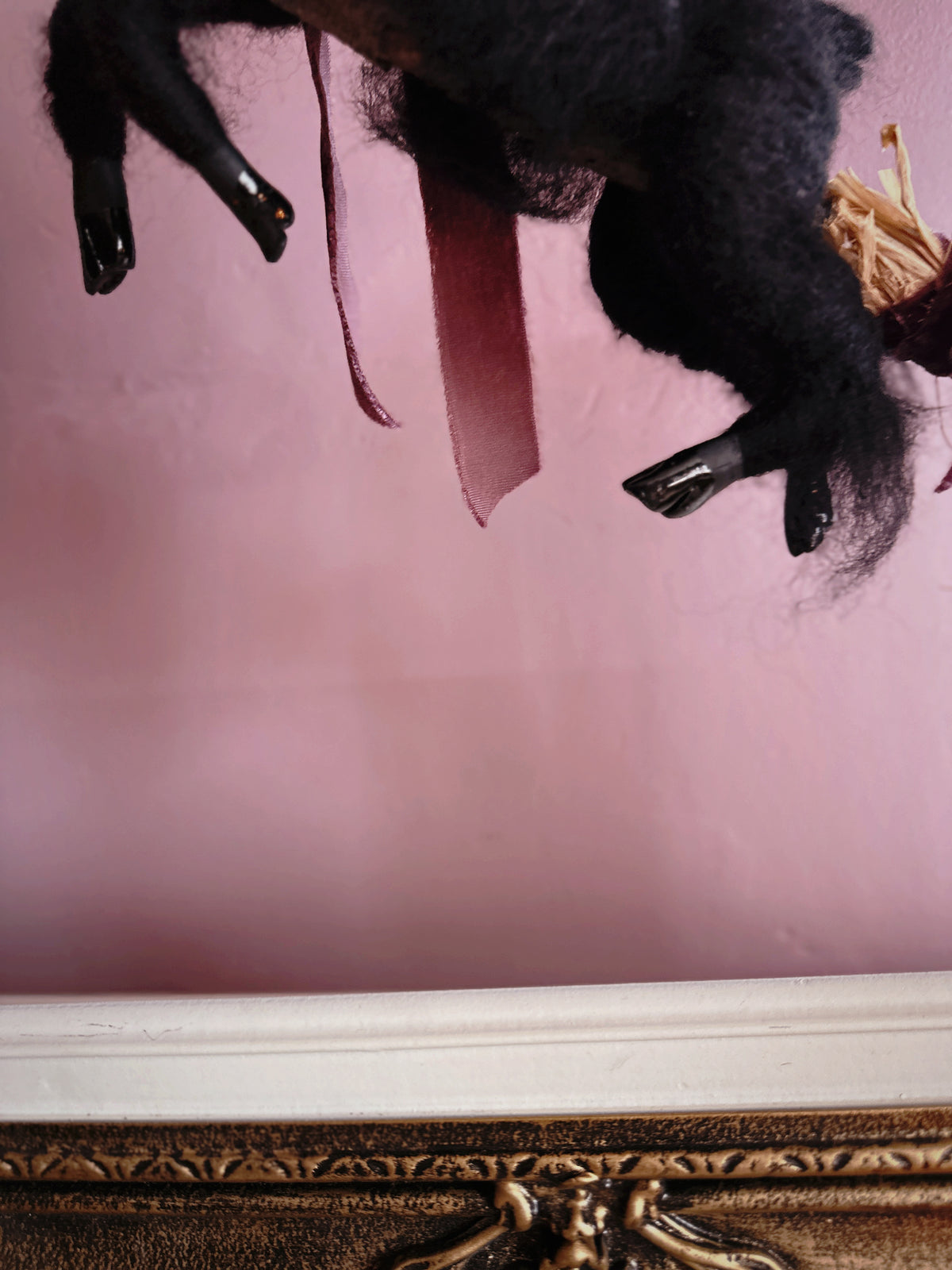 Black Phillip on a Broom ✦ in Hawthorn Velvet