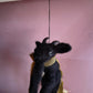 Black Phillip on a Broom ✦ in Chartreuse & Olive Silk
