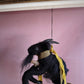 Black Phillip on a Broom ✦ in Chartreuse & Olive Silk