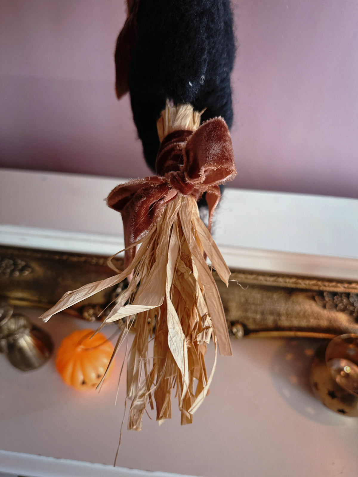 Black Phillip on a Broom ✦ in Bramble Velvet