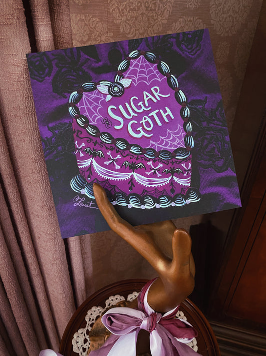 Sugar Goth Cake - 8x8 Art Print