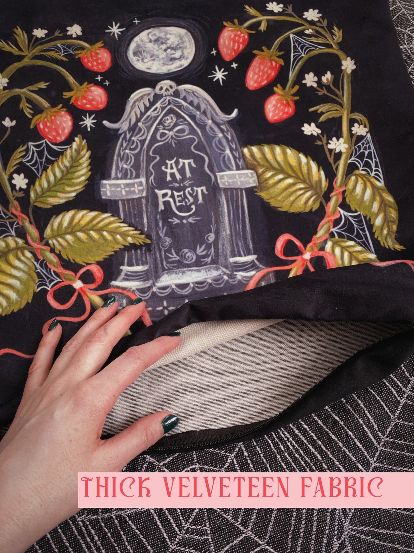 Strawberry Burial - Luxe Velveteen Pillowcase