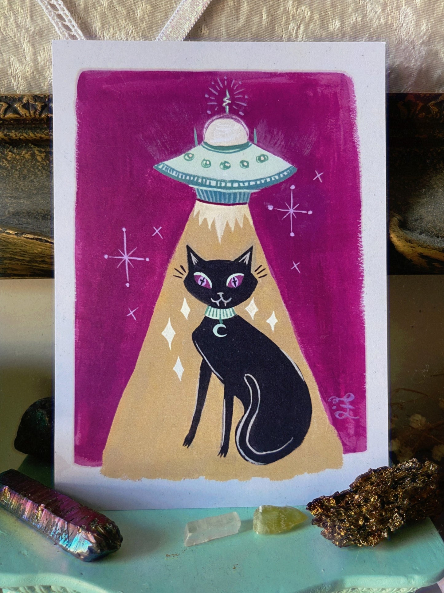 *Atomic Kitty Abduction - 5x7 Print - Prints for a Cause