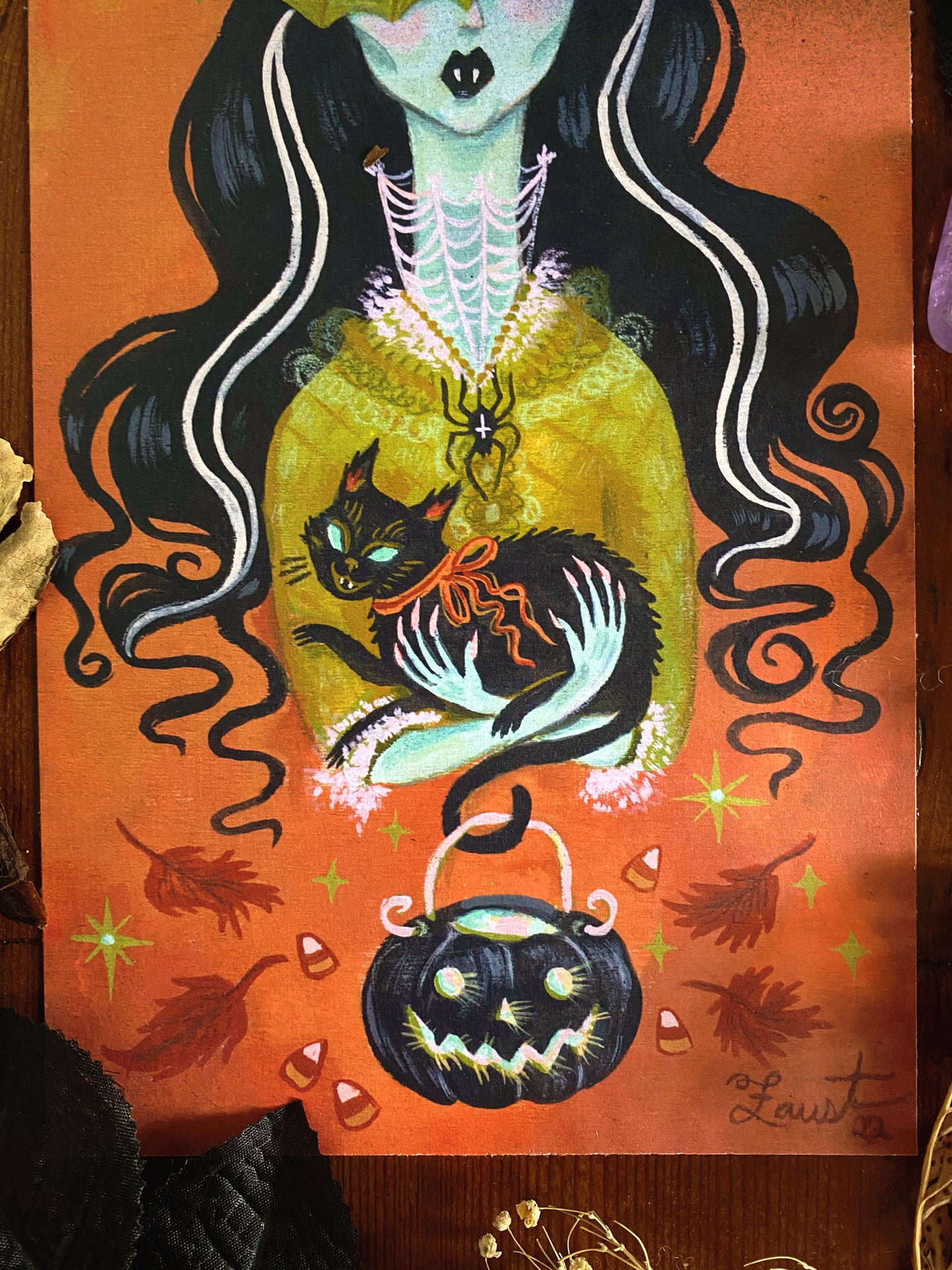 Halloween Glamour Queen - 5.5x11 Art Print